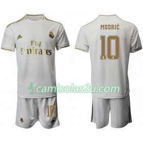 Camisolas de Futebol Real Madrid Luka Modrić 10 Criança Equipamento Principal 2019/20 Manga Curta